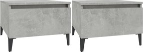 vidaXL Mese laterale, 2 buc., gri beton, 50x46x35 cm, lemn compozit