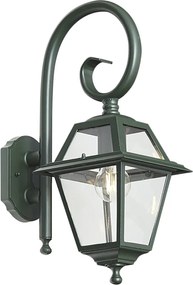 Felinar clasic de perete pentru exterior verde închis IP44 - Berta