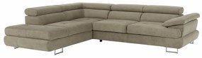 Colţar, material textil melir gri deschis, model stânga, BUTON P