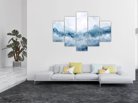 Tablou - Nori și valuri, acuarelă (150x105 cm)