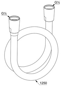 Furtun de duș, Kludi, Suparaflex, 125 cm, negru mat, 6107139-00