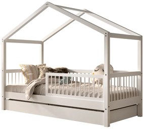Set FORREST BEECH format dintr-un Pat copii Vipack (90 x 200 cm), un sertar și o bară de siguranță.