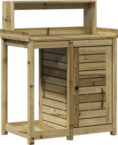 vidaXL Masă de plantare cu rafturi, 82,5x50x109,5 cm, lemn pin tratat