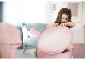 Puf pentru copii roz deschis cu tapițerie din catifea Lil Sofa – Roba