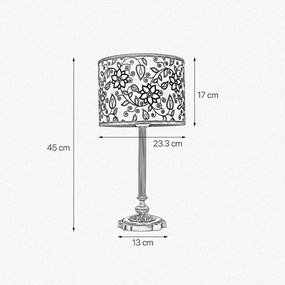 Veioza, Lampa de masa cu abajur elegant Floral Medium