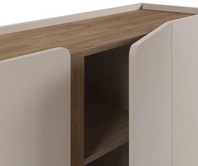 Comodă crem/în culoare naturală cu aspect de lemn de stejar 180x82x40 cm Lucile – Marckeric