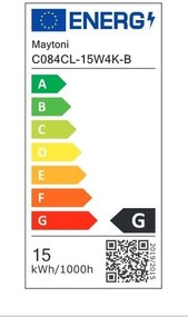 Spot LED aplicat directionabil design tehnic Yin negru, 4000K