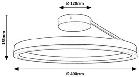 Lustra LED aplicata design circular Isaure, 40cm