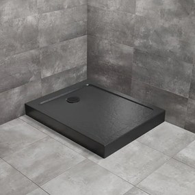 Cadita dus dreptunghiulara Radaway Doros F Compact Stone 150x90 cm acril negru