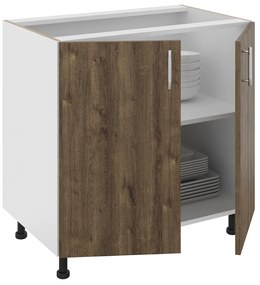 Corp Baza Karo, 2 Usi, Stejar Bronz/Alb, 80 x 50 x 80 cm