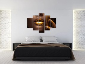 Tablou - Femeie cu buze aurii (150x105 cm)