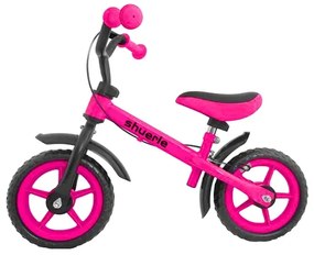 Bicicleta fara pedale, 2 - 6 ani, 12 inch, Roz, Cu frana, Sezut reglabil