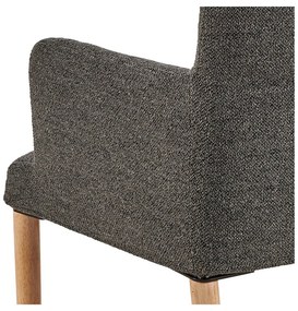 Scaun de sufragerie gri cu cotiere tapițat Zoe – Actona