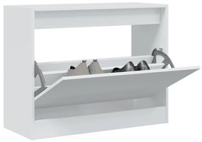 vidaXL Pantofar, alb, 80x34x63 cm, lemn prelucrat