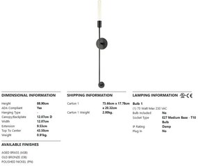 Aplica de perete design minimalist DYLAN bronz antichizat