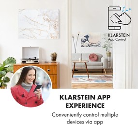 Klarstein Wonderwall Air Art Smart, încălzitor cu infraroșu, 80 x 60 cm, 500 W, aplicație, marmură