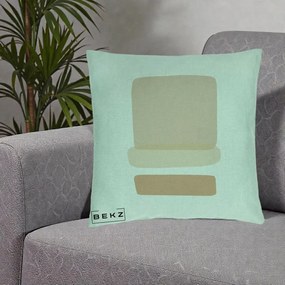 Perna Decorativa Abstract Forme Bej Poudre, 40x40 cm, Verde Menta, Husa Detasabila, Perna Inclusa, BEKZ®