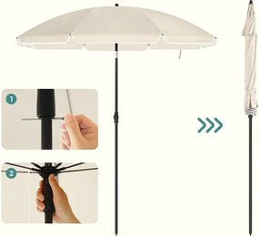 Umbrelă SOLARA, Ø200 cm, bej SongmicsHome
