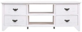 284122 vidaXL Comodă TV, alb antichizat, 115 x 30 x 40 cm, lemn