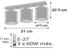Dalber D-41413E - Plafonieră copii CLOUDS 3xE27/60W/230V