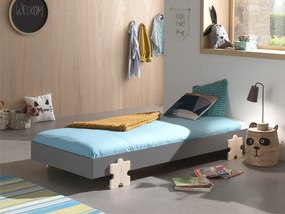 Pat stivuibil pentru copii MODULO, din MDF și pin masiv, cu somieră cu lamele inclusă – Vipack