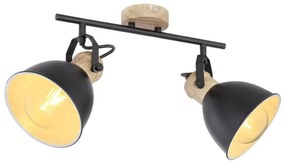 Plafoniera metal stil industrial WIHO 2 negru/maro