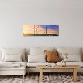 Tablou - Mașină galbenă ăn câmp (cu ceas) (90x30 cm)