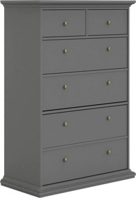 Comoda PARIS, gri, PAL laminat/metal, 96x49x140 cm