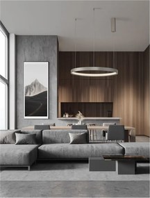 Lustra LED suspendata design modern circular PERRINE D-60cm argintie