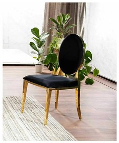Scaun de bucătărie Capo Velvet, negru / auriu