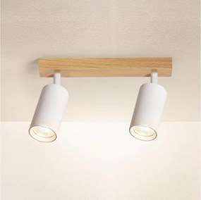 Brilagi - Spot aplicat SELE, 2x GU10/30W/230V, alb/decor stejar
