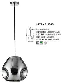 Lustra / Pendul design modern decorativ Lava crom NVL-9190402