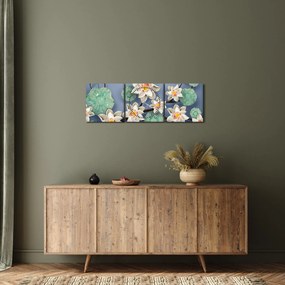 Tablu cu nufăr (cu ceas) (90x30 cm)