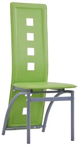 281718 vidaXL Scaune de bucătărie, 4 buc., verde, piele ecologică