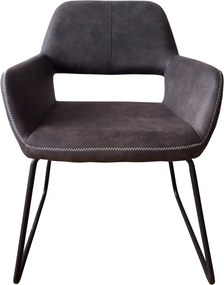 Set de 2 scaune, design retro Mustang, microfibra gri antic A-39795 VC