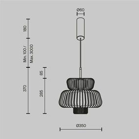 Lustra LED design japonez din lemn Namiki