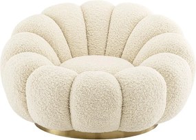 Fotoliu pivotant design elegant Mello, Faux shearling