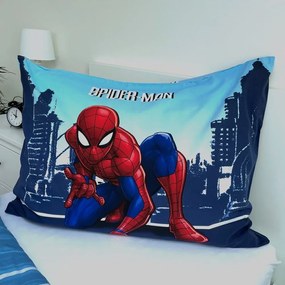 Lenjerie de pat pentru copii albastră din bumbac pentru pat de o persoană 140x200 cm Spider-man "Blue" – Jerry Fabrics