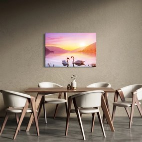 Tablou - Lebăde îndrăgostite (90x60 cm)