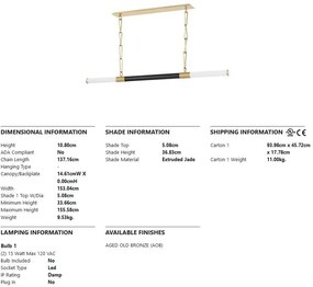 Lustra suspendata LED, model linear, design LUX, HUNTINGTON