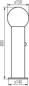 Kanlux 46086-Lampă de exterior cu senzor STONO 1xE27/15W/230V 80 cm IP65 antracit