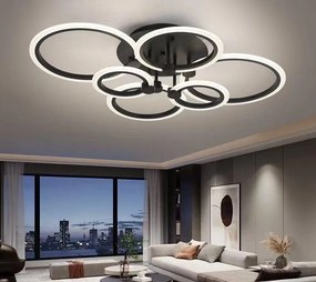 Lustra LED Eclipse Negru – 148W, cu telecomanda