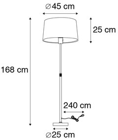 Lampă de podea din oțel cu abajur alb 45 cm reglabil - Parte