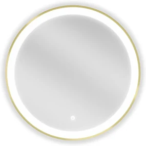 Mexen Esso oglindă baie iluminată, rotundă 60 cm, LED 6000K, anti-aburire, cadru auriu - 9825-060-060-611-50