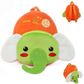 Ghiozdan pentru prescolari din plus, 20x23x9 cm, Multicolor, Elefant - GPC-39