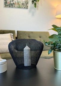 Abajur pentru lumanare din metal negru NERRAH BLACK