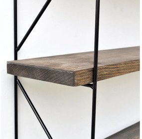 Raft decorativ de perete Duvelo 17 (Nuc + negru) . 1093664