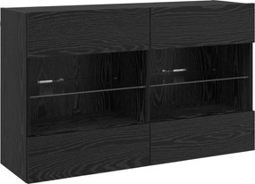 vidaXL Dulap TV de perete Pe perete Stejar Negru 98,5 x 30 x 60,5 cm