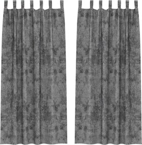 vidaXL Cortine din catifea cu perdele 2 pcs Gri 225 x 140 cm Catifea