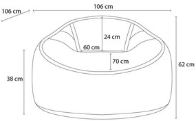 Fotoliu bean bag albastru închis cu tapițerie din catifea reiată Socrate – Bobochic Paris